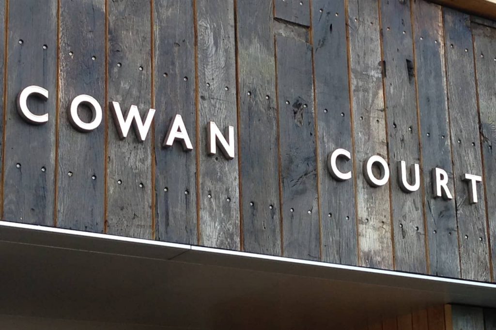 cowan court 3d sign