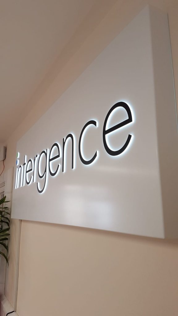 intergence indoor illuminated sign side