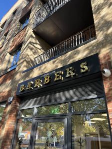mensroom barbers stand out lettering signage