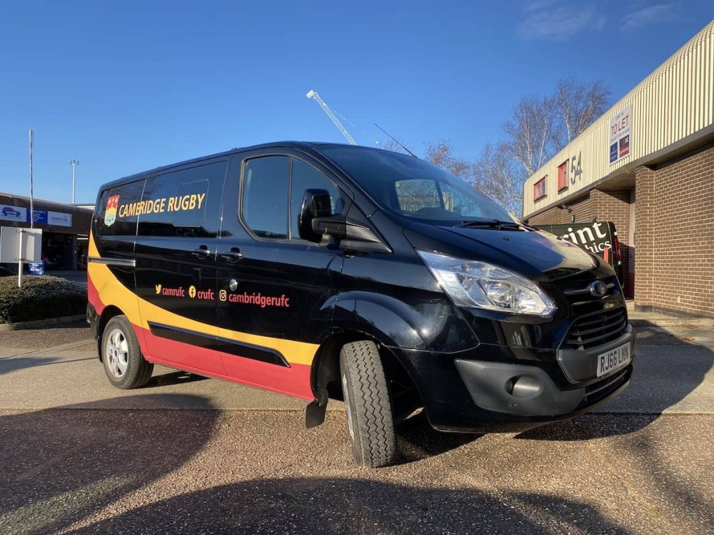 cambridge rugby bus wrap
