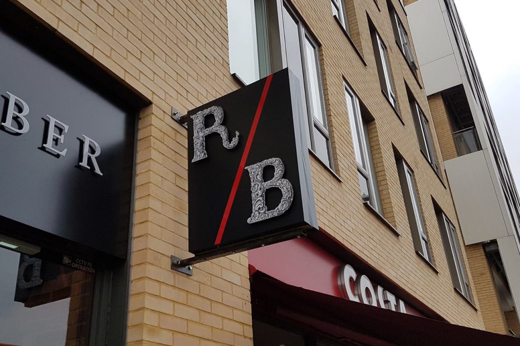 r b projecting sign