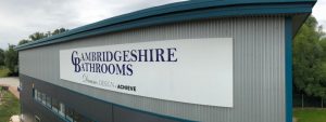High-level sign installation | signs and graphics | footprint signs Cambridge