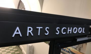 arts school new sign